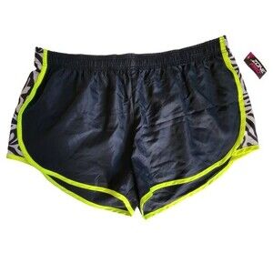 Zone Pro black white yellow zebra print shorts sz 2X